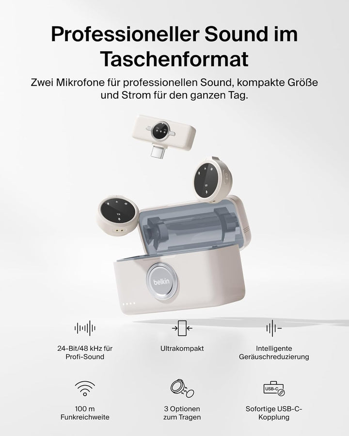 Belkin Stage Creator Kit, Vlogging-Kit, Stativ für Smartphone, magnetische Handyhalterung, Zwei kabe