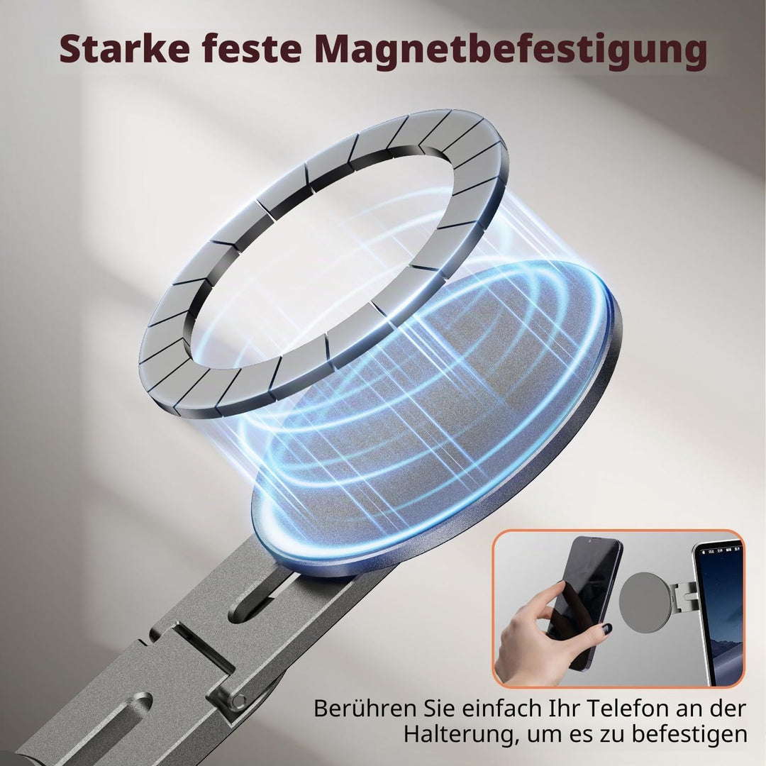 Magnetische Laptop Handy Ständer [110° Faltbar & 180° Einstellbare], Metall Handyhalterung Kompatibe