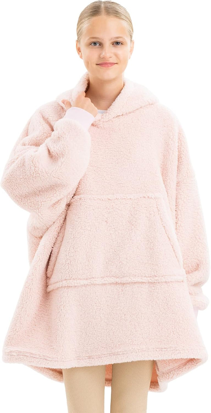HOMELEVEL Kinder Fleece Hoodie Pullover - Pulli mit Kapuze für Jungs und Mädchen - Kuschel Sweatshir