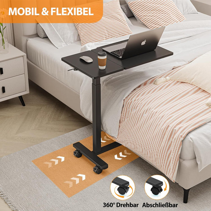 Dripex Beistelltisch höhenverstellbar und neigungsverstellbar mit Rollen, Pflegetisch für Bett, Comp