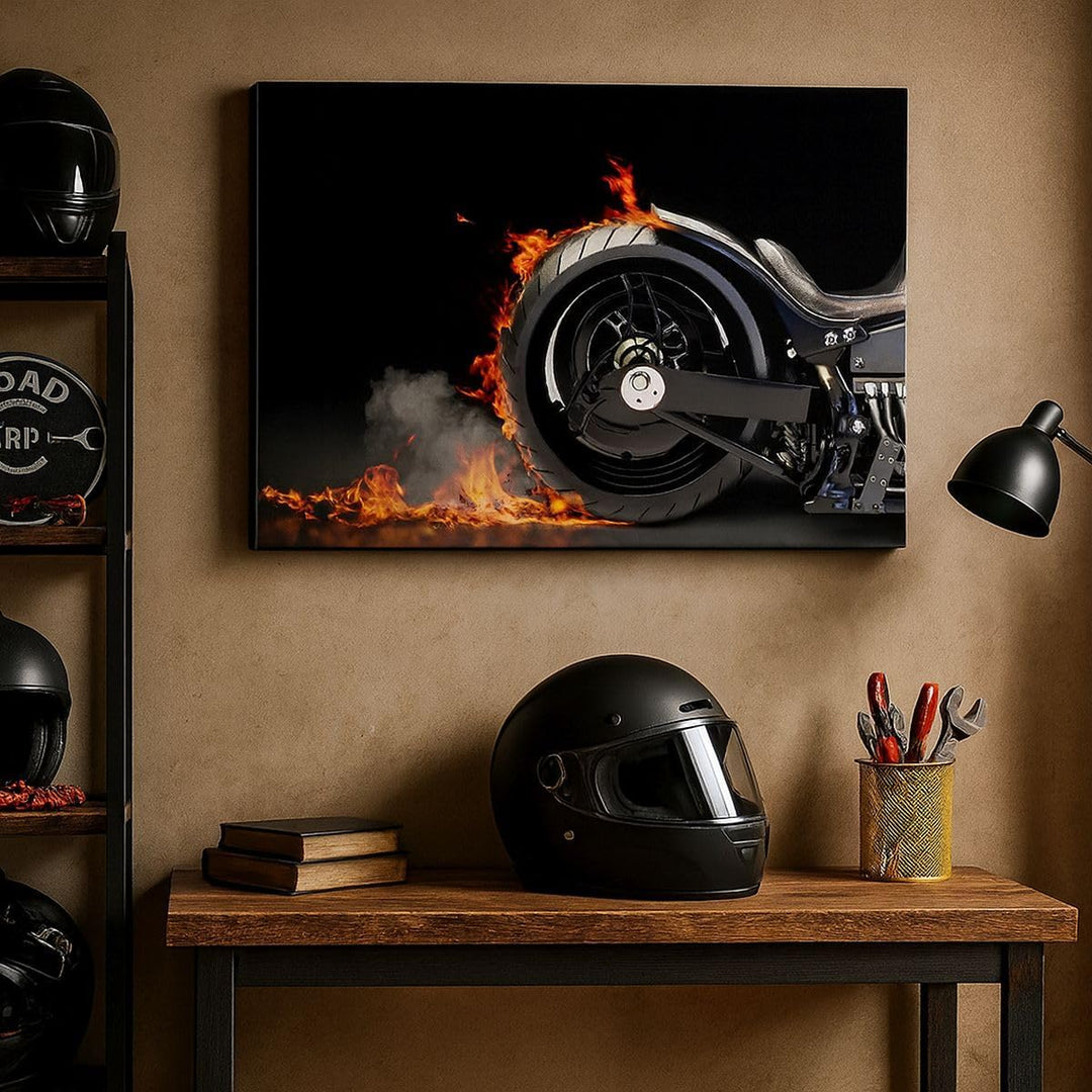 Bilder auf Leinwand 100x70cm Leinwandbild Zerhacker geschwindigkeit stahl mann Gross Wanddeko Bild S