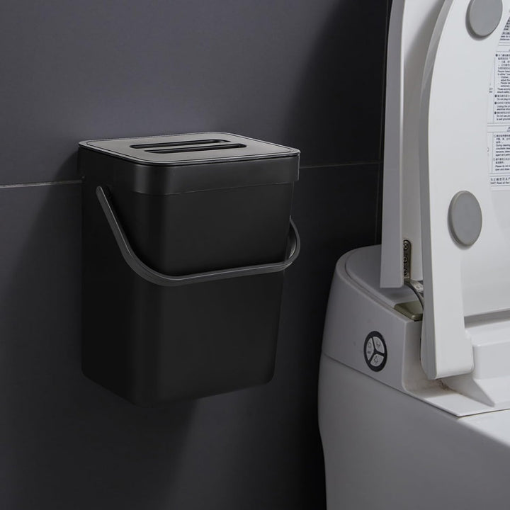 LALAGO Komposteimer Küche,(5L+3L) Aufhängbar Biomülleimer, Hängeaufbewahrung Abfalleimer mit Deckel