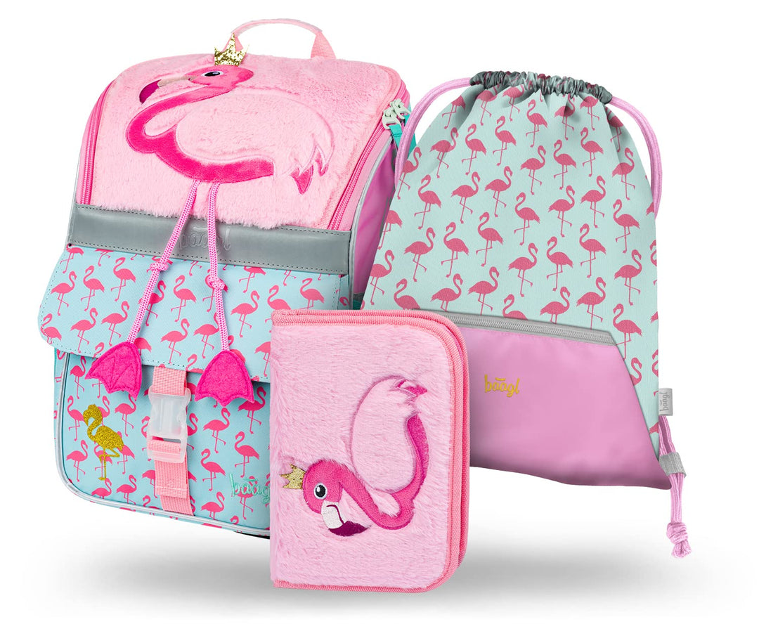 Baagl Schulranzen Mädchen Set 3 Teilig, Zippy Schultasche für 1. Klasse, Grundschule Ranzen Torniste