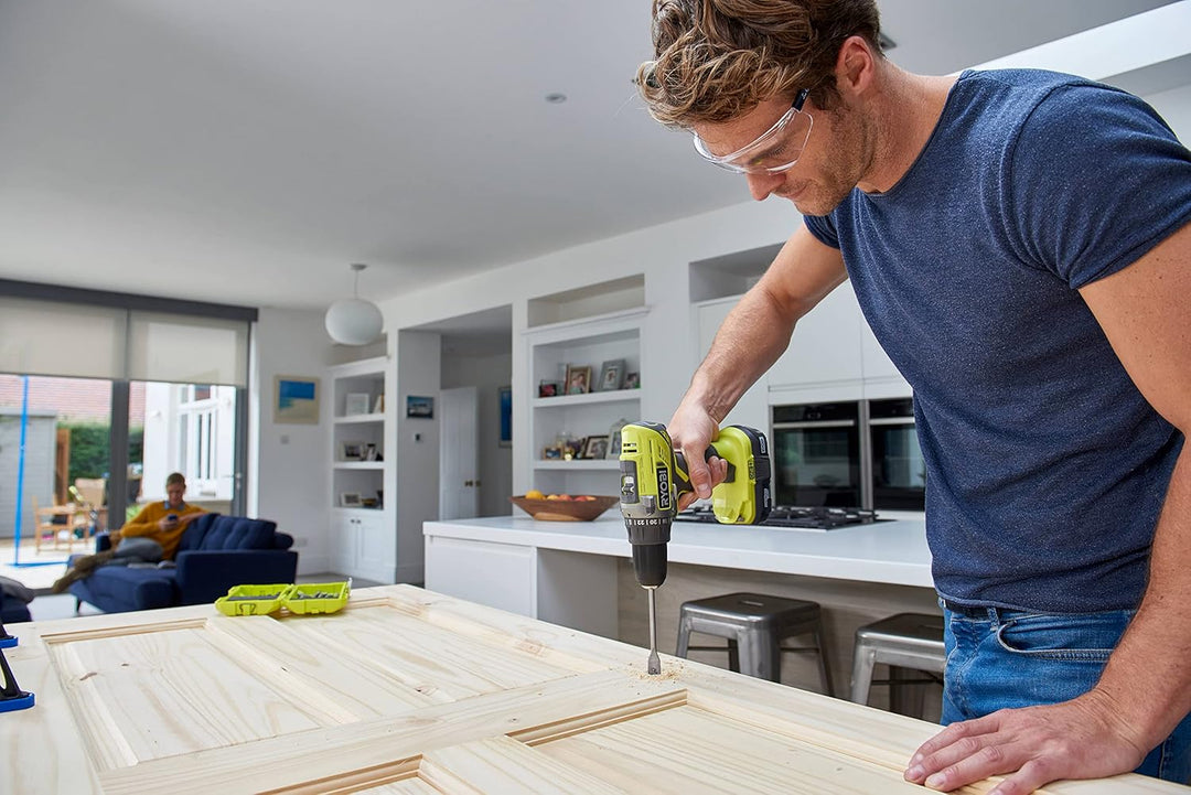RYOBI 18 V ONE+ Akku-Bohrschrauber Set R18DD3-120S, inkl. 1 x 18 V 2,0 Ah Lithium+ Akku, Ladegerät,