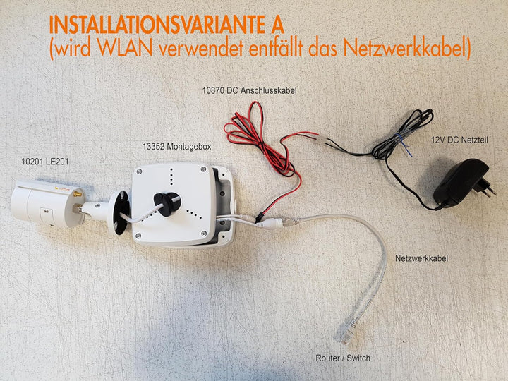 Lupus Electronics 13352 Montagebox für die Professionelle Installation der Kameras LE139, LE201, LE2
