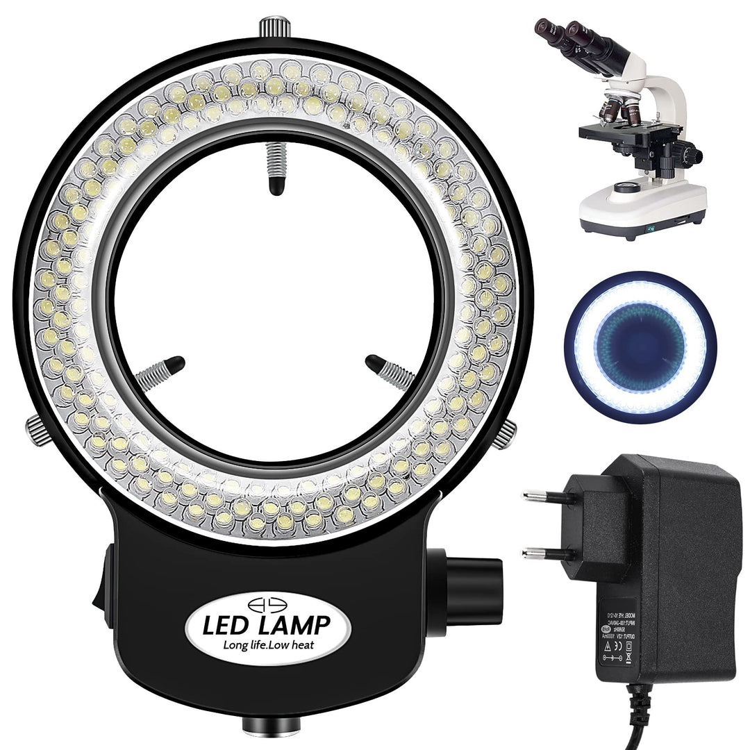Tiamu LED Mikroskop Ringlicht, 144 LED Lampenperlen Optische Stereomikroskop Kamera Illuminator, Sup