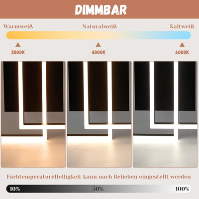 ZMH LED Deckenlampe Dimmbar Wohnzimmer Deckenleuchte - Schwarz Modern Design Wohnzimmerlampe mit Fer