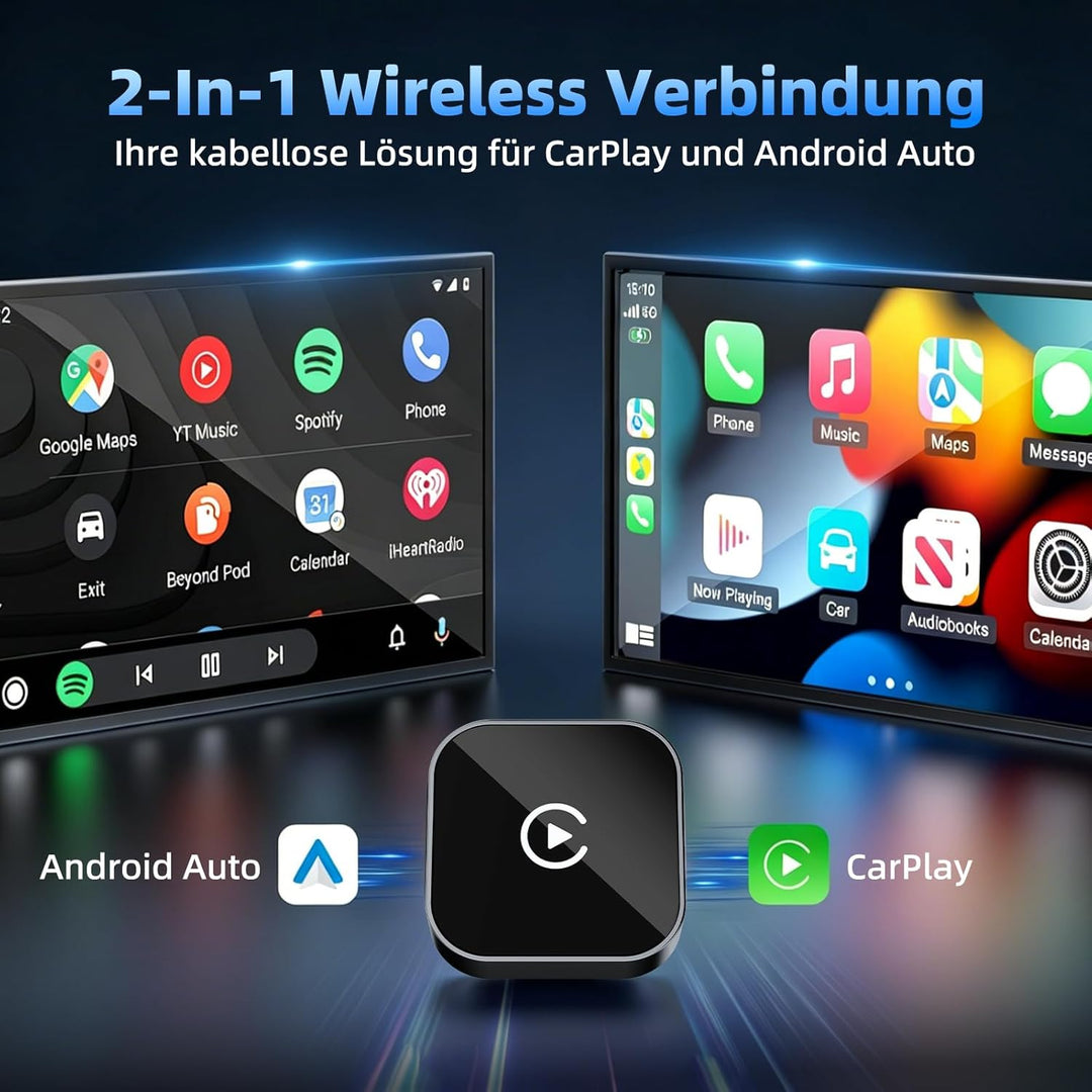 Carplay Wireless Adapter, 2-In-1 Mini Apple Wireless Carplay Adapter, USB-C/A 2026 Car Play Adapter