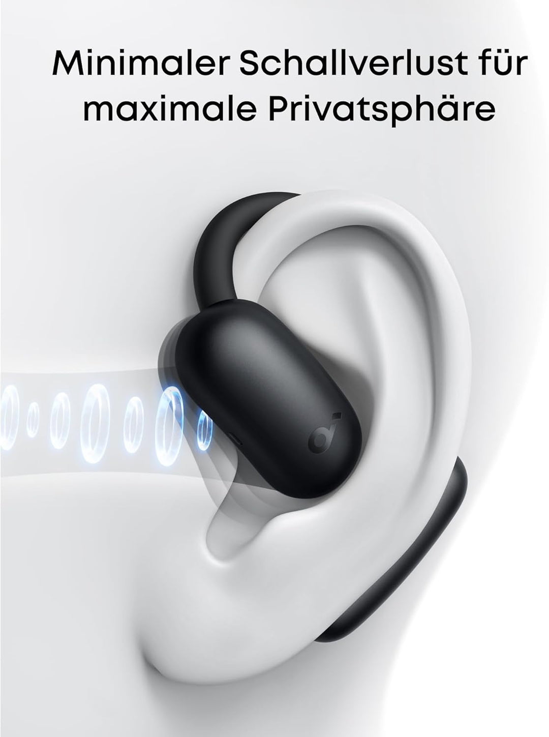 soundcore AeroFit 2 by Anker, Open-Ear Kopfhörer, KI-Übersetzung, anpassbare Ohrbügel, Fester Halt,