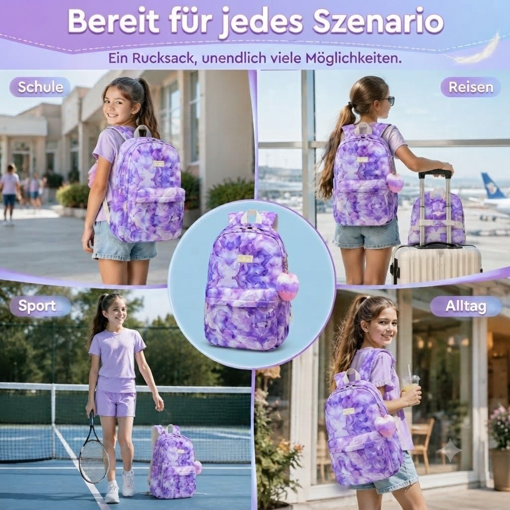 SUN EIGHT 30L Laptop-Rucksack Damen, Wasserabweisender Schulrucksack für Schule, Uni &amp; Reise, Grosse