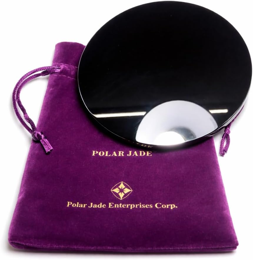 Polar Jade Schwarz Obsidian Wahrsager Spiegel 100 mm 4" Schwarz 100 mm 4”, 100 mm 4”