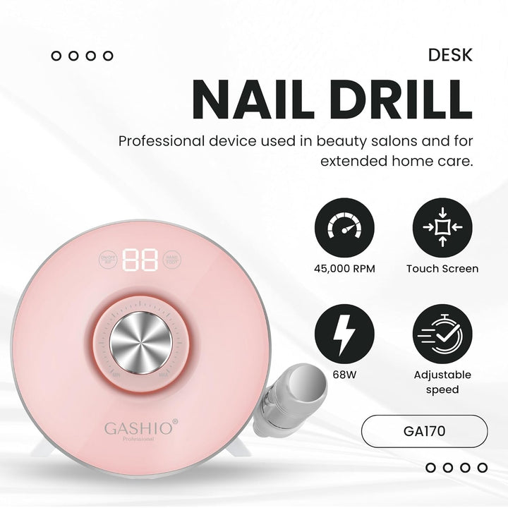 GASHIO® Nagelfräser GA170 | Nagelbohrmaschine | Nagelfeile | 68W | 45.000u/MIN | Kunststoff | Profes