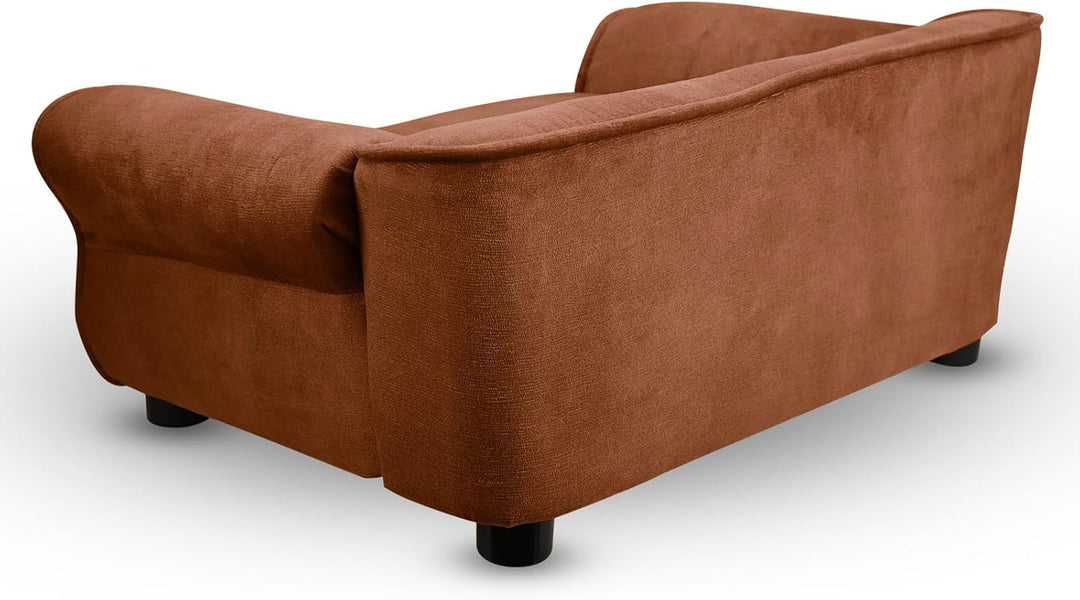 MG Design Haustiersofa in Braun – stabiles Holzgestell, weich gepolstert, pflegeleicht – Hundesofa &amp;