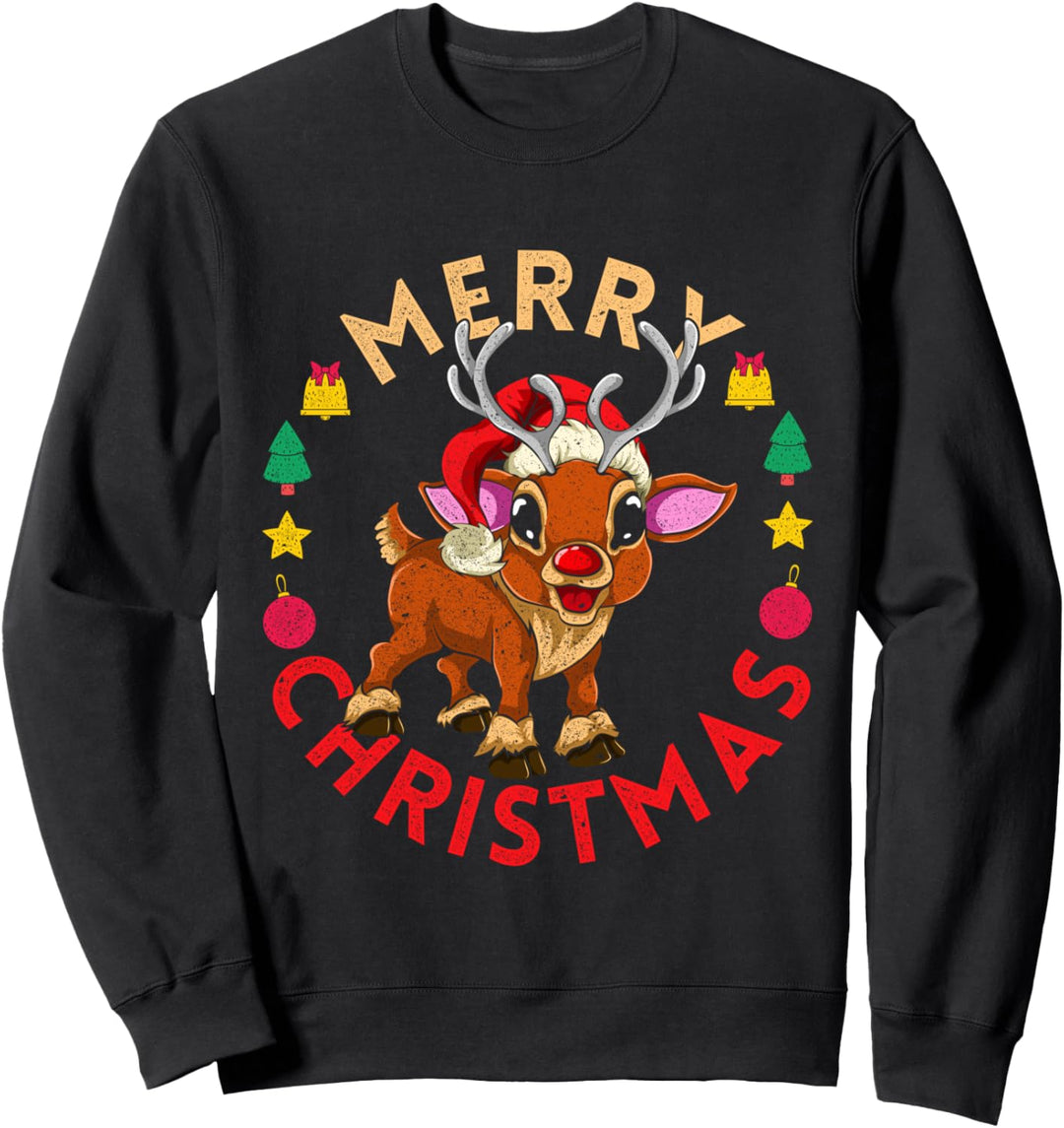 Frohe Weihnachten Pajama Party Geschenk Rentier Sweatshirt