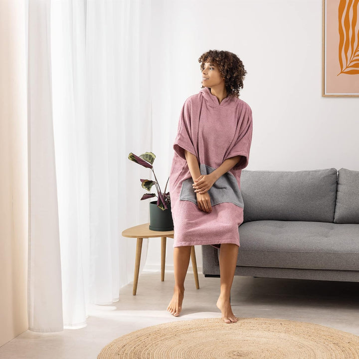 HOMELEVEL Badeponcho Unisex - Surf Poncho aus 100% Baumwolle - Tuch für Erwachsene - Bademantel für