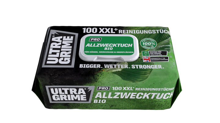 UltraGrime Pro Bio Cleaning Clothwipes | Industrielle Tücher zur Entfernung von Fett, Öl, Farbe und