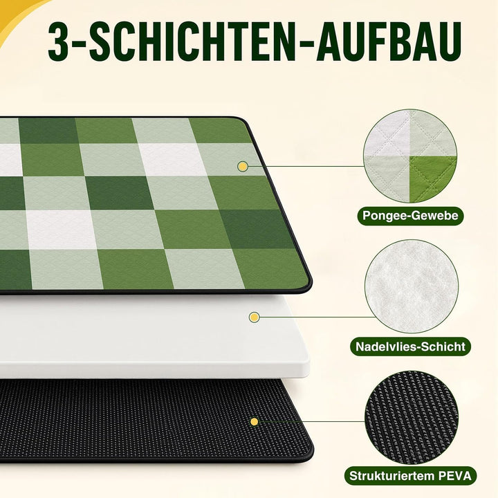 Picknickdecke XXL 200×200 cm Faltbar Stranddecke mit Tragegriff