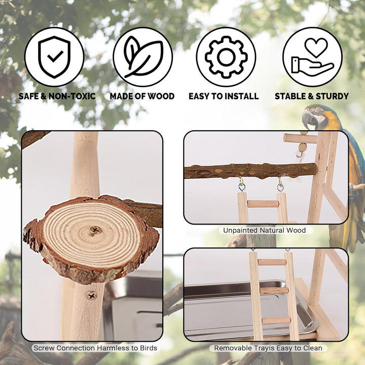 Papageien-Spielplatz, Vogelspielplatz für Papageien, Parrot Playstand Papagei Spielplatz mit Spielze