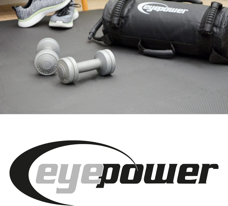 eyepower 1.7qm Bodenschutzmatte Fitness - 18 Bodenplatten 30x30 - Homegym Fitnessmatte - Bodenmatten