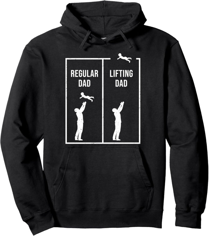 Lustiges Workout Fitness Gym Vater Stark I Gewichtheber Papa Pullover Hoodie