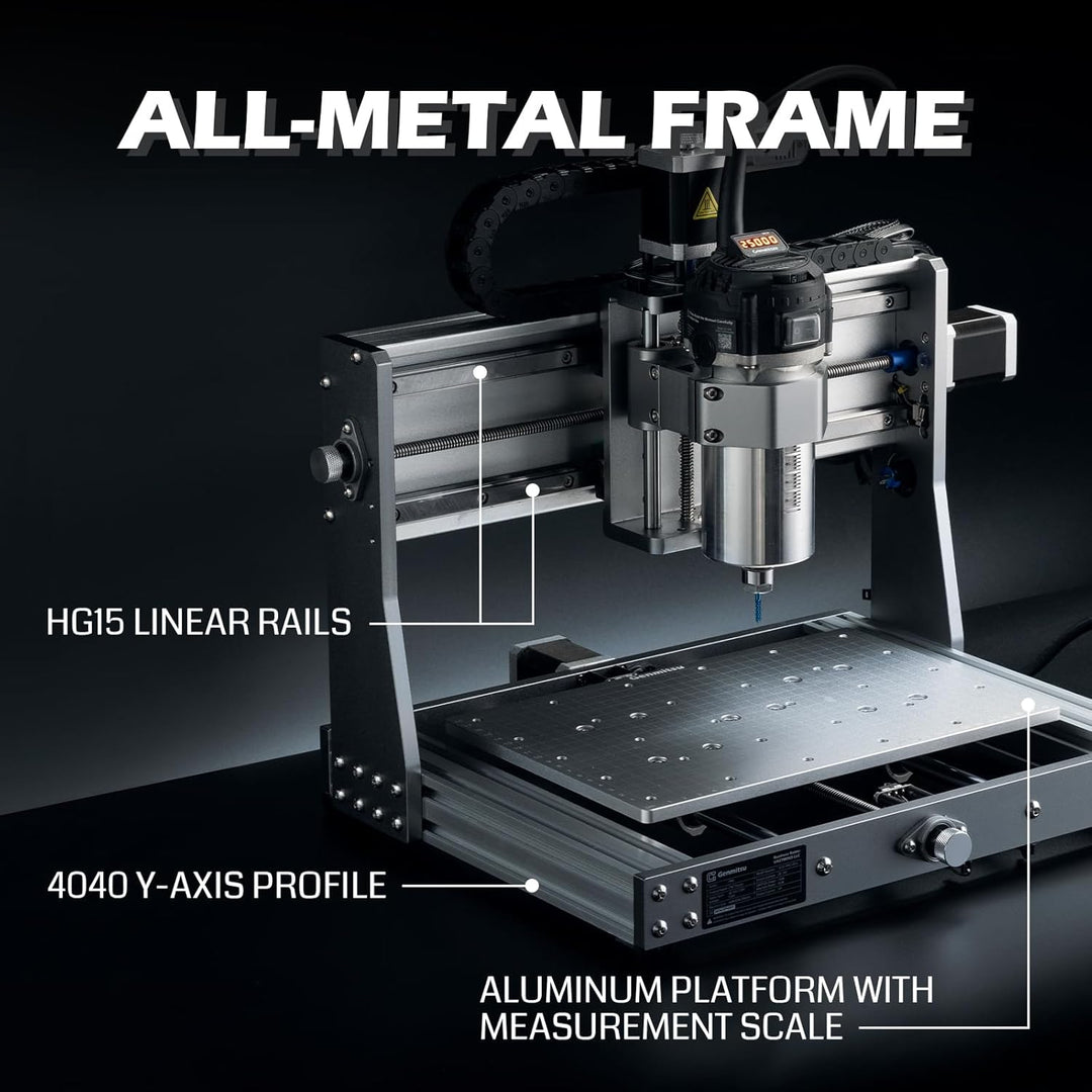 Genmitsu 3020-PRO Ultra CNC-Fräsmaschine, Vollmetall-Graviergerät, Aufgerüstete 710-W-Spindel für Me