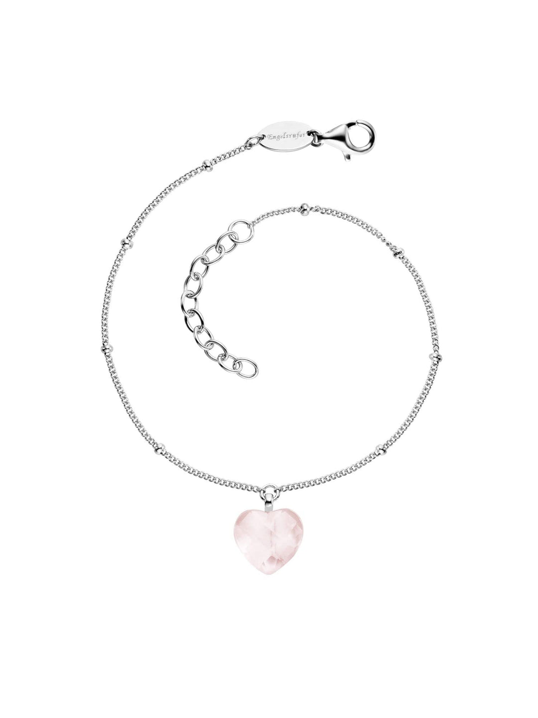 Engelsrufer Damen-Armband mit Herz-Anhänger aus Sterling-Silber und Rosenquarz in der Farbe Silber-R