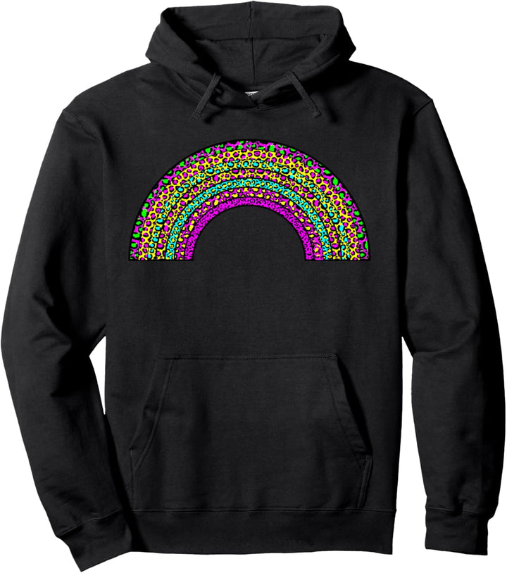 Leopardenmuster Regenbogen Tierdruck Gepard Bunt Pullover Hoodie
