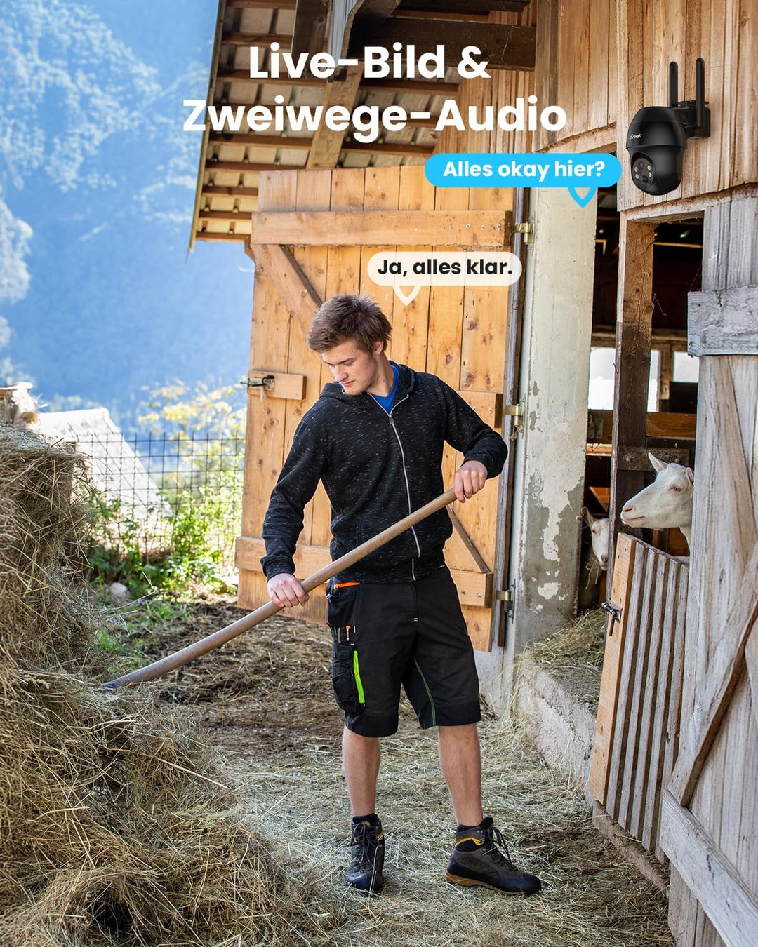 ieGeek überwachungskamera mit sim karte - 4G LTE outdoor Solar kamera – 2K 360° Kabellose Überwachun