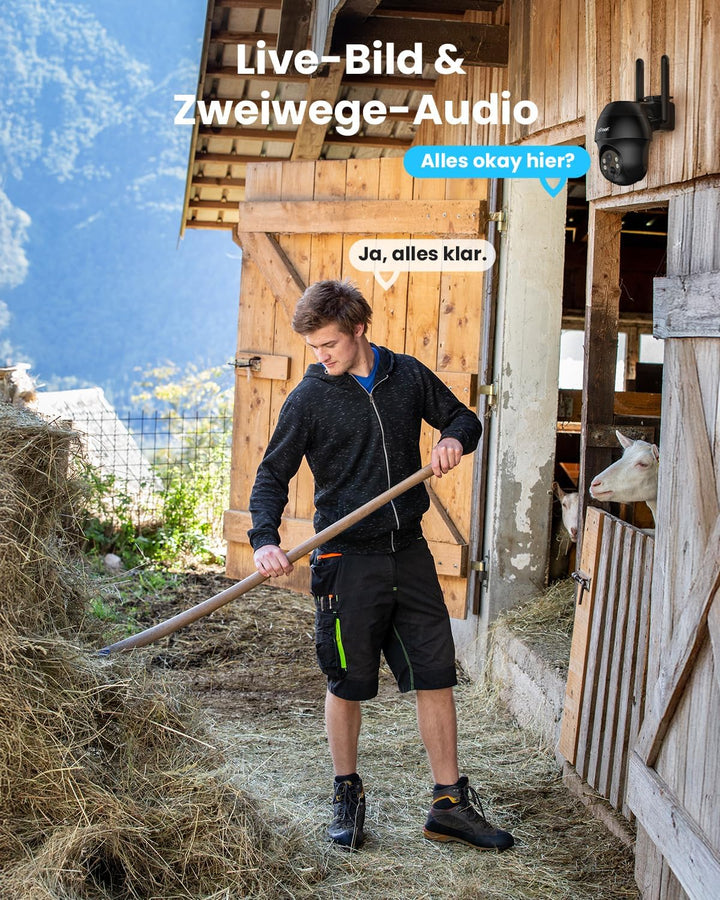 ieGeek überwachungskamera mit sim karte - 4G LTE outdoor Solar kamera – 2K 360° Kabellose Überwachun