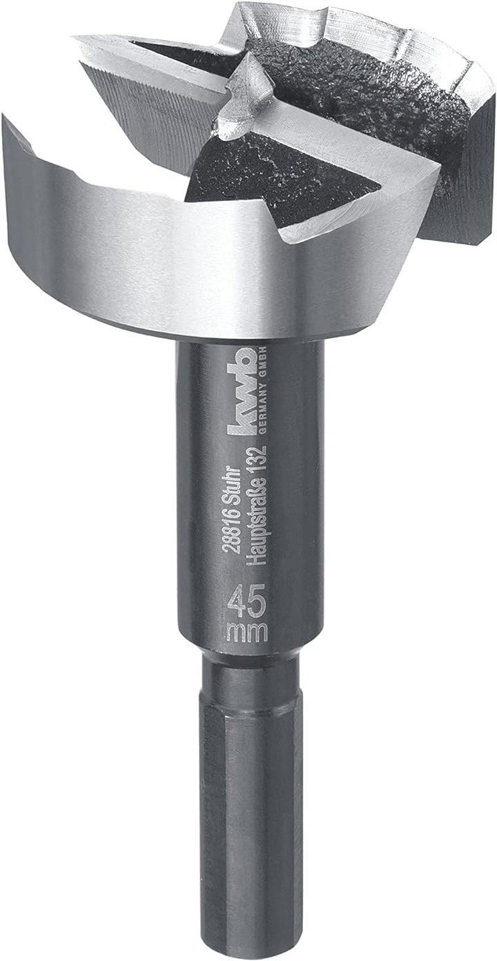 kwb SPEED Forstnerbohrer ø 45 mm aus vergütetem Spezialstahl mit präzisem Wellenschliff, Zentrierspi