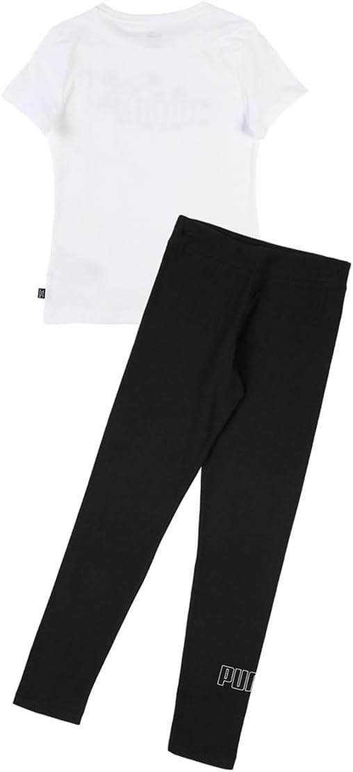 PUMA Unisex Graphic Tee & Leggings Set G Jogginganzug 176 Puma White-puma Schwarz, 176 Puma White-pu