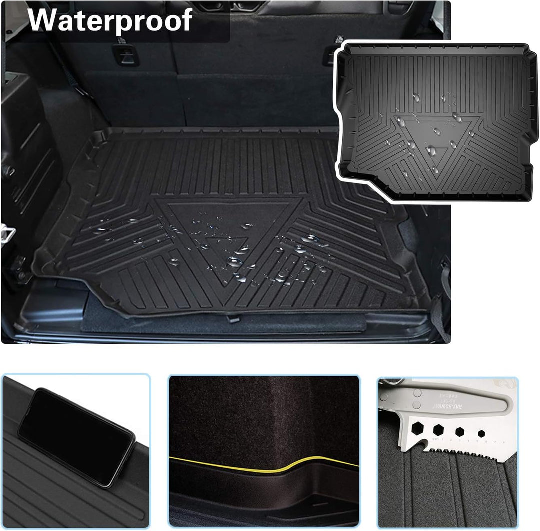 YEE PIN Kofferraummatte Kompatibel mit Jeep Wrangler JL 2018-2022 (4-Sitzer), Gummi Kofferraumwanne