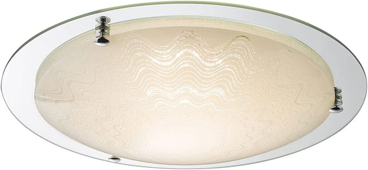 LED Deckenleuchte TRINDADE, rund, Glas mit Struktur, Spiegel