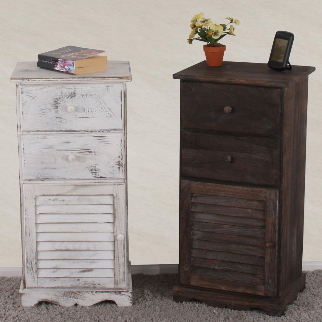 Mendler Kommode Schrank, 81x40x32cm, Shabby-Look, Vintage - braun