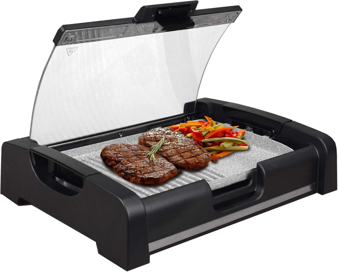 Syntrox Germany TG-1650W elektrischer Tischgrill mit Keramik Grillplatte Elektrogrill BBQ Grill Barb