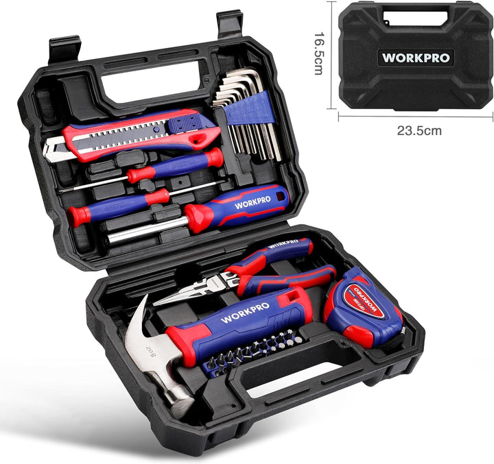 WORKPRO Werkzeugset 35tlg. Werkzeugsatz, Werkzeugkoffer bestückt, tägliche Werkzeuge, mit Schraubend