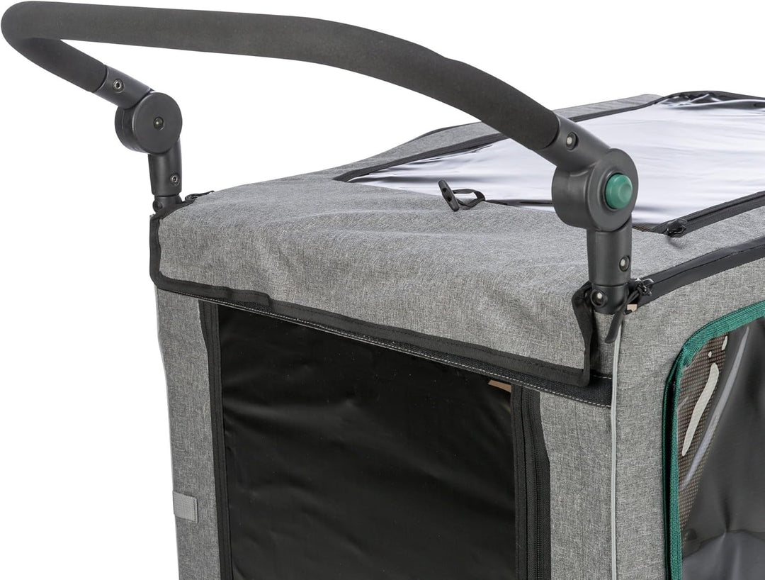 Trixie Dog Trailer for Bicycles 16.1 × 21.3 × 24.4 inches up to 55.1 lbs – Suspended Dog Bike Traile