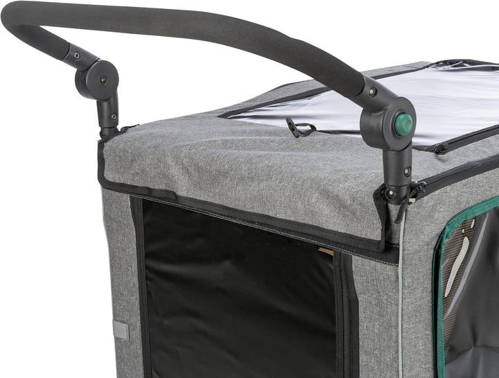 Trixie Dog Trailer for Bicycles 16.1 × 21.3 × 24.4 inches up to 55.1 lbs – Suspended Dog Bike Traile