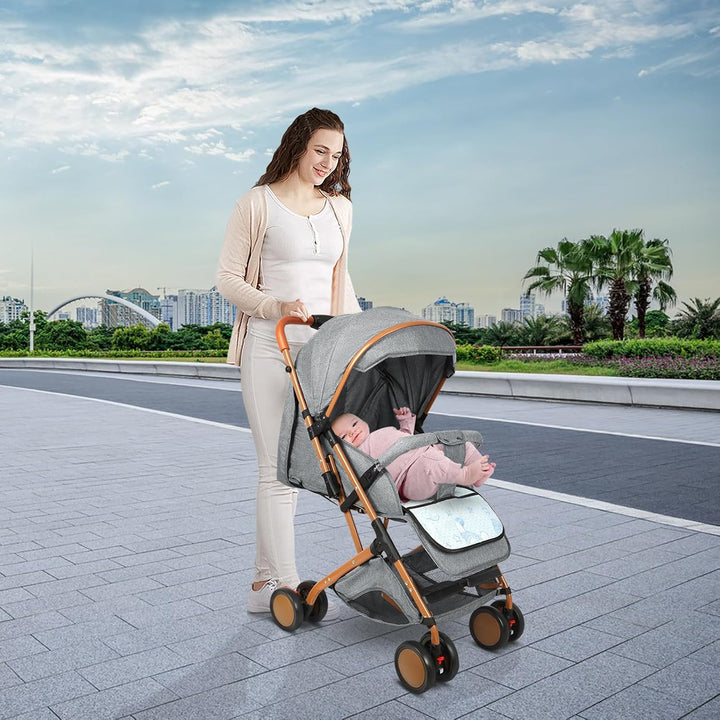 OHMG Kinderwagen, 25 kg, 0-4 Jahre, faltbar, Liegeposition, Arand-Korb, Schnellfaltsystem, Moskitone