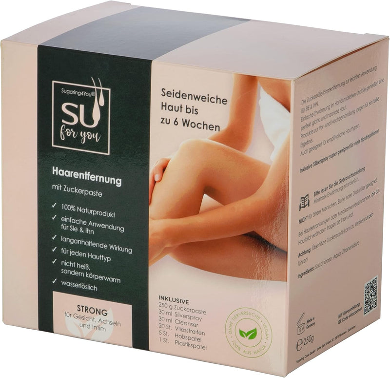 Sugaring4You Zuckerpaste Beauty-Set zur sanften Haarentfernung | Für Gesicht, Arme, Beine, Rücken un