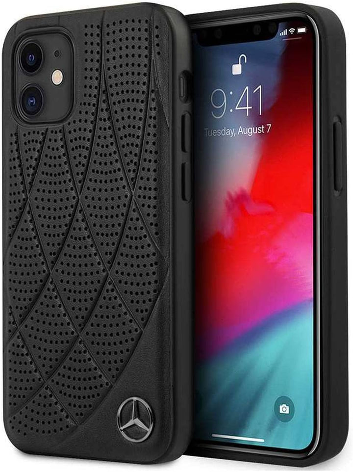 Mercedes-Benz MEHCP12SDIQBK Bow Line Hülle für iPhone 12 Mini 5,4 schwarz