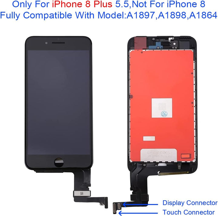 GOLDWANGWANG Display für iPhone 8 Plus LCD Touch Screen Digitizer Ersatz Bildschirm mit komplett kos