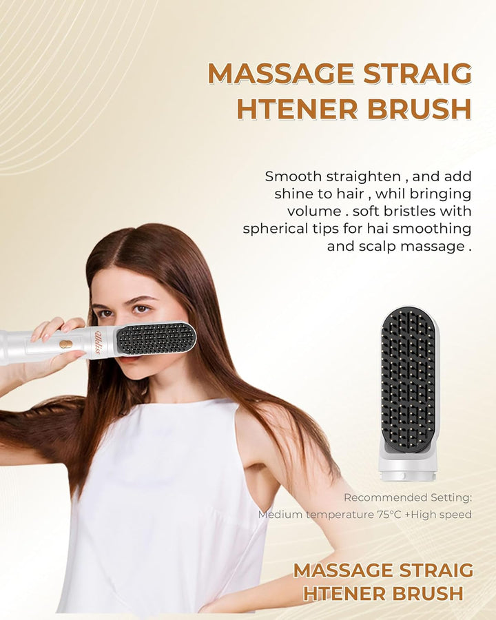 UKLISS 6 in 1 Hairstyler, Hair Styler Set mit 6 Aufsätzen: Lockenföhn Automatisch, Rundbürstenföhn,