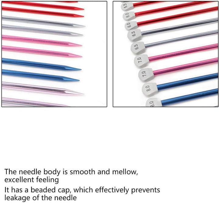 Stricknadel-Set, 15 Paar bunte oxidierte Pullover Garn Nadel DIY Hand stricken Tool Bar Nadel SetStr