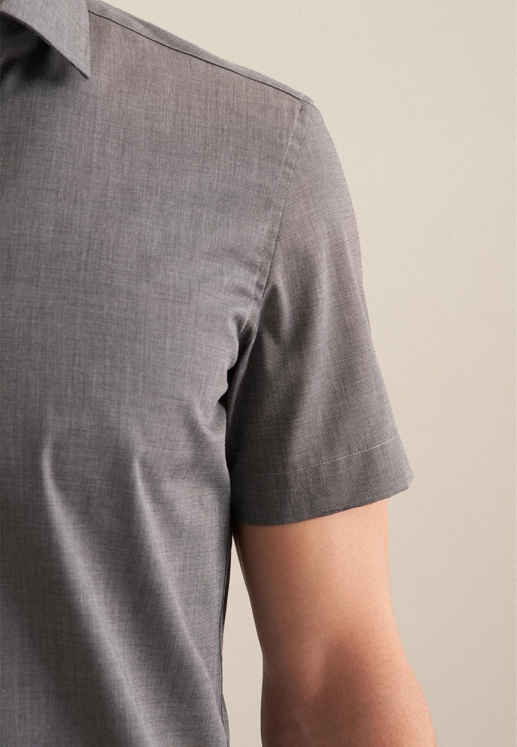 Seidensticker Herren Men Slim Shortsleeve Cotton Businesshemd (1er Pack) 36 Dunkelgrau(666261), 36 D