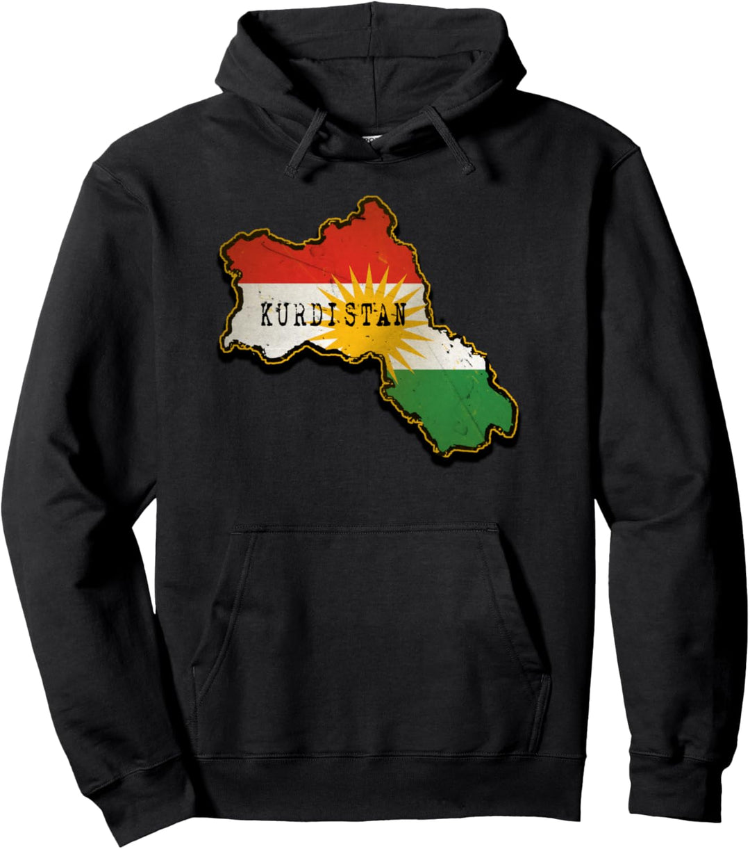 Cool Kurdistan Flag, Kurdistan map, Kurdish Flag, Kurdistan Pullover Hoodie