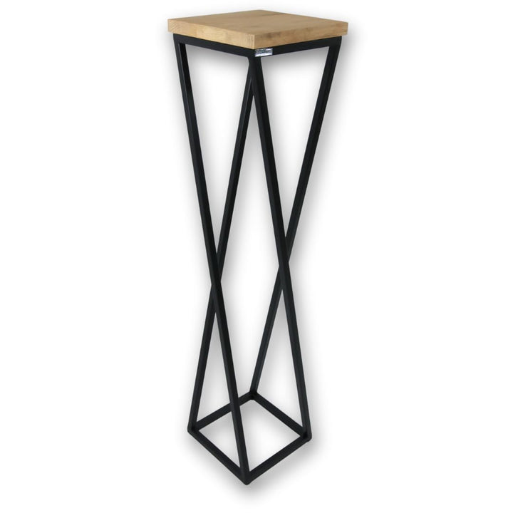 holz4home® Dekoständer 90 cm Gedrehte Streben I Eichenholz Natur Geölt I Blumenständer I Höhe: 90 cm