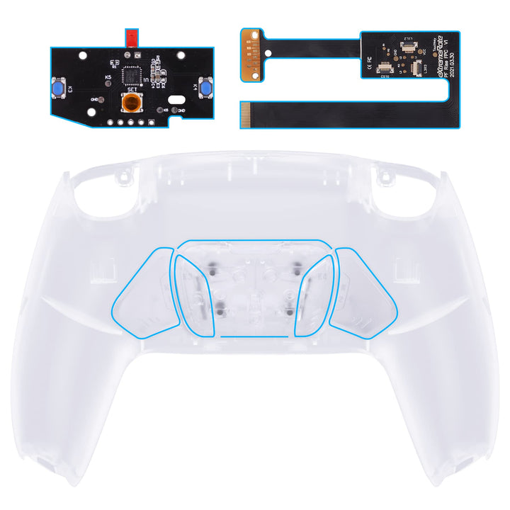 eXtremeRate Programmierbar RISE4 Remap Kit für ps5 Controller BDM-010/020,Remap Board&Rückplate Gehä