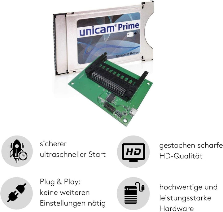 Unicam Prime CI Modul + Programmer USB I Common Interface Karte mit DeltaCrypt-Verschlüsselung 3.0 f