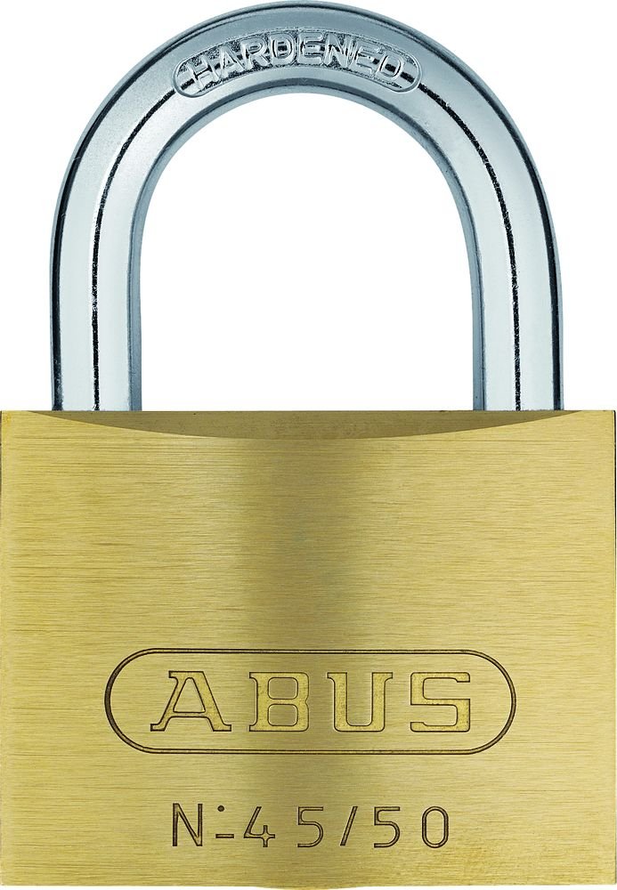 ABUS Vorhängeschloss 45/50 aus Messing - mit Präzisions-Stiftzylinder mit Pilzkopfstiften - 05109 -